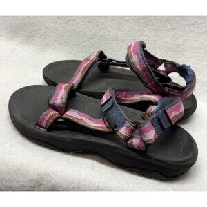 Teva Hurricane Pink & Black Adjustable Flat Sandals Big Kids Size 3 Outdoor Hike